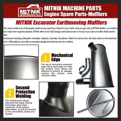 Technique Forging Casting Engine Muffler Pipes And Accessories for SK210-8 Excavator