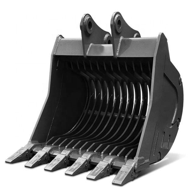 JS200 Excavator Sieve Bucket with Grid and Skeleton Design Made of Q345B/NM400 Material